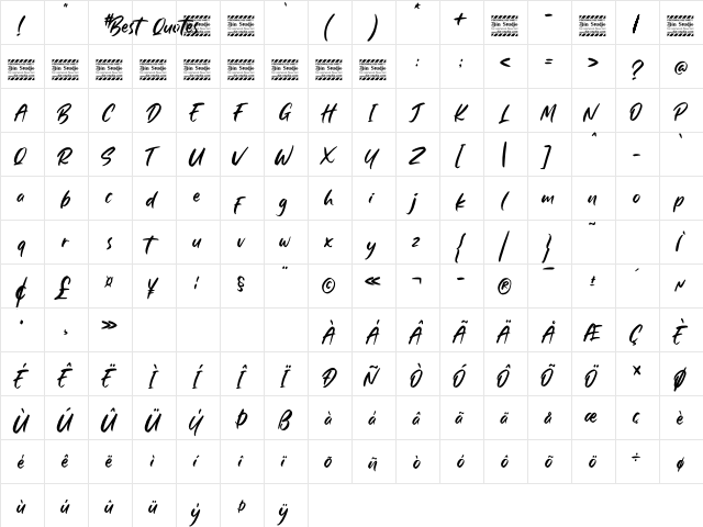 Best Quotes Personal Use Regular  glyph index