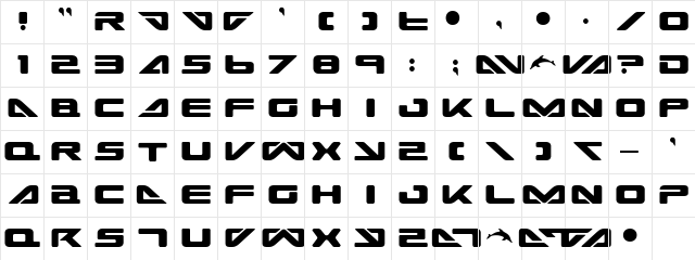 Sea Dog 2001 Sea Dog 2001  glyph index