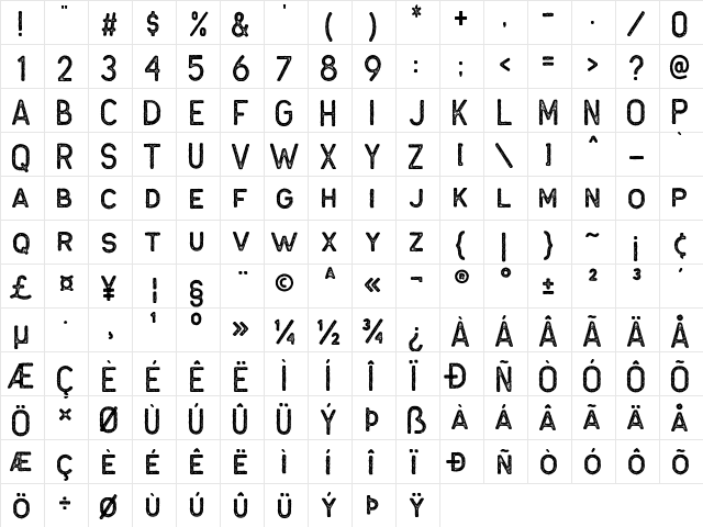 Antone Block  glyph index