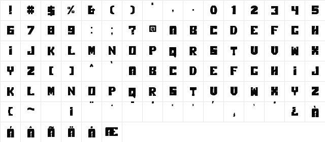 Polar Press Rough  glyph index