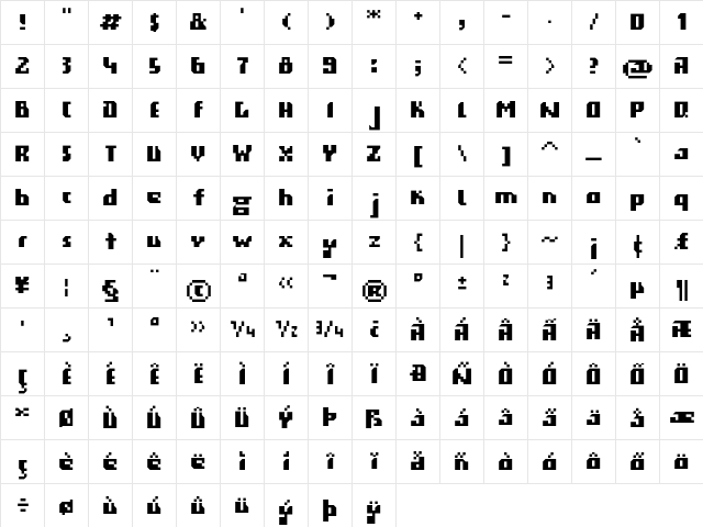 gigabyte Regular  glyph index
