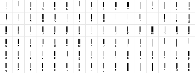 Paskowy Regular  glyph index