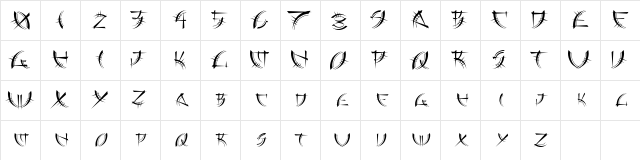 Aborigine Regular  glyph index