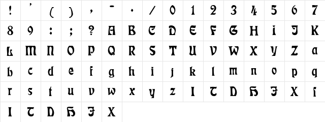 Rudelsberg-Normal Regular  glyph index