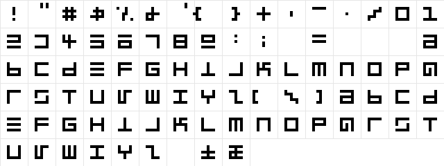 Epps Evans Regular  glyph index