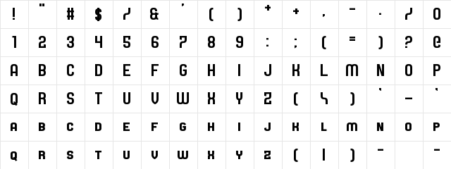 Castforce Regular  glyph index