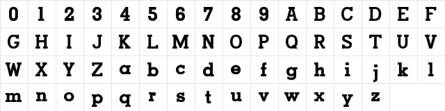 Full-Block-Richardson Regular  glyph index