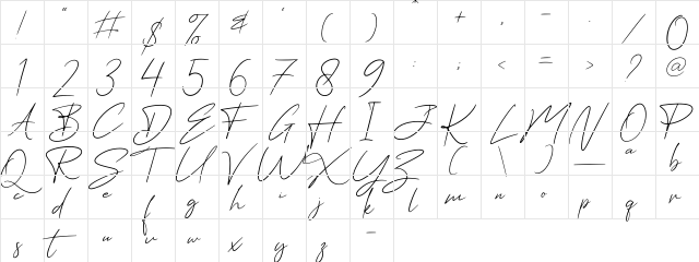Hathem Bosteem FREE Regular  glyph index