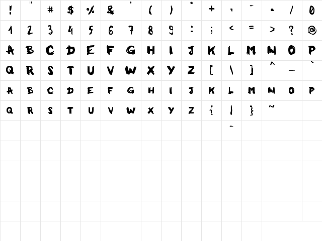 Milkman Conspiracy Milky  glyph index