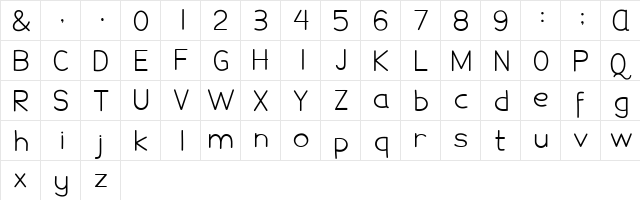 Damai Pelajar Regular  glyph index