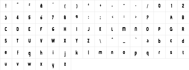 Mold Papa Regular  glyph index