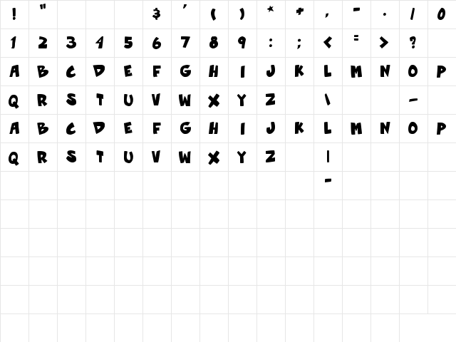 Roof runners active Bold  glyph index