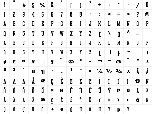 CastanetSCapsSSK Bold  glyph index