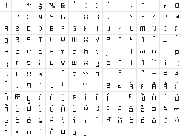 Enam Light  glyph index