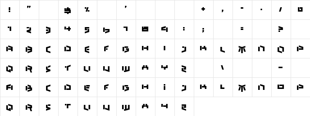 Open Up Regular  glyph index
