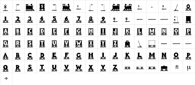 Dickeberta Regular  glyph index