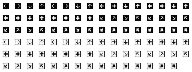 MiniPics DirectionalSA  glyph index
