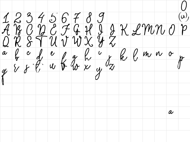 Rodriguez Monoline Demo Regular  glyph index