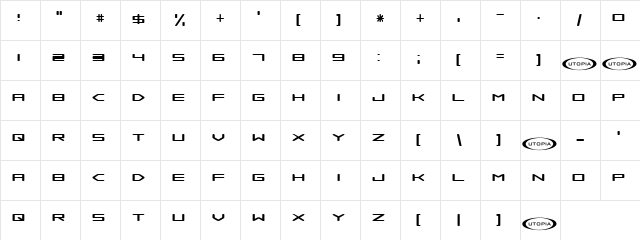 Samba is Dead Regular  glyph index