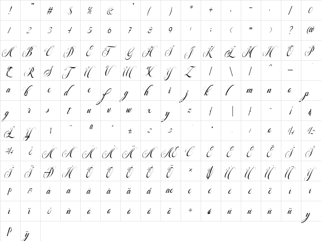 Delayed Love Regular  glyph index