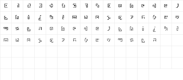 AmazeSSK Regular  glyph index