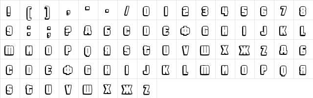 Fontograd Regular  glyph index