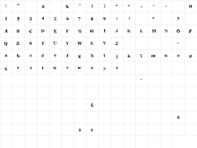 Charles S. Regular  glyph index