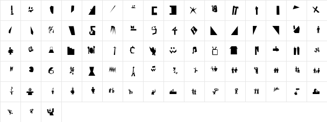 Pictofont Regular  glyph index