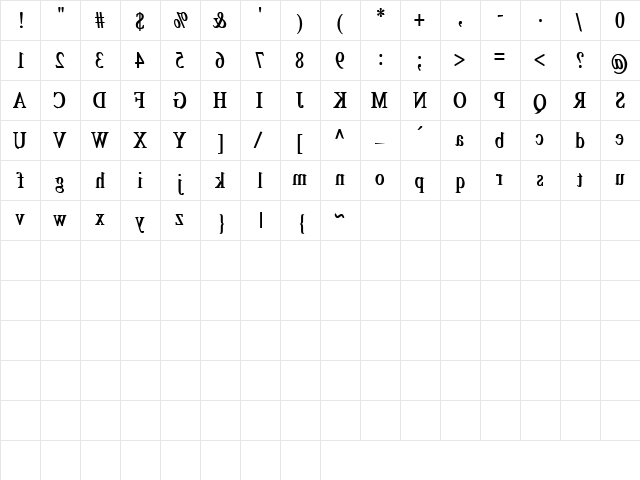 Chain 4 Bold  glyph index