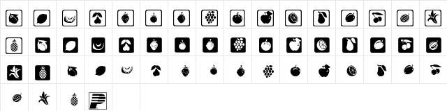 PT Fruit Basket Normal  glyph index