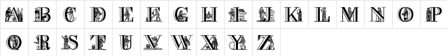 a picture alphabet Regular  glyph index