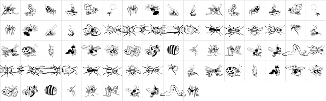 InsectsMK Regular  glyph index