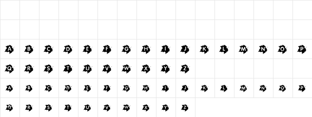Autumn Leaves Highlighted Regular  glyph index