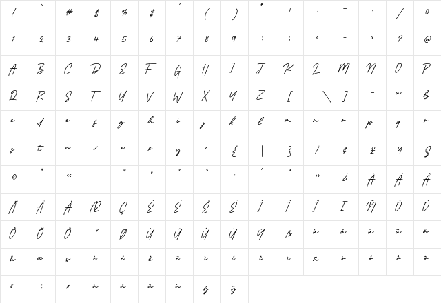 Dementor Regular  glyph index
