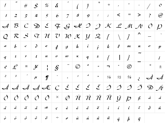 DiskusDMed Regular  glyph index