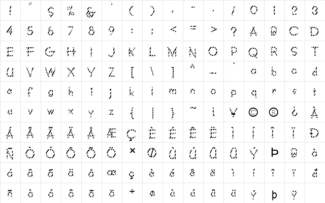 FZ JAZZY 34 STRIPED Normal  glyph index