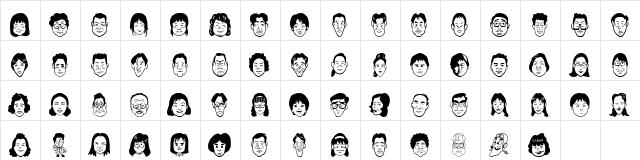 SakabePeople07 Regular  glyph index