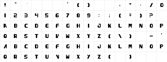 Excelsior Condensed Condensed  glyph index
