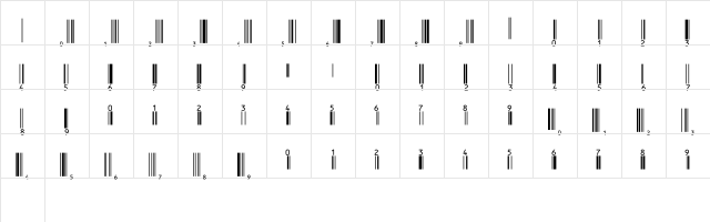UpcP36Tt Normal  glyph index