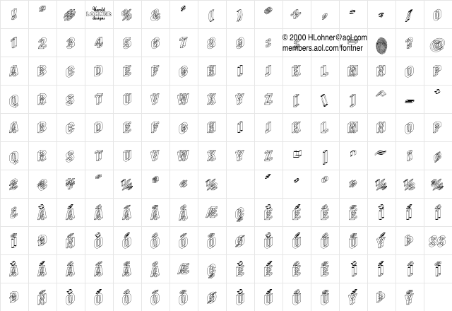 Wireframe Regular  glyph index