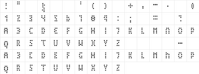 Peex ExtraLight  glyph index