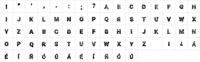 Escombros Regular  glyph index