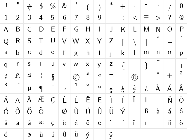 Lotto Love 1 Normal  glyph index