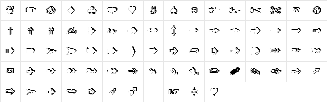 XRough16 Becker Regular  glyph index