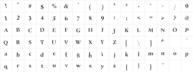 CK Scratchy Regular  glyph index