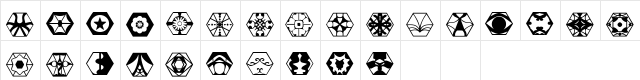 Six Shooters Regular  glyph index