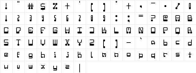 Microchip Regular  glyph index