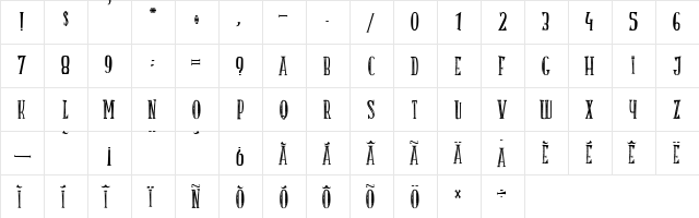 LA TRUITE A PAPA Regular  glyph index