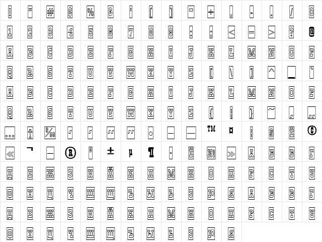 a_GildiaTitulCmOtl Bold  glyph index