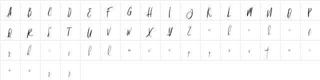 Jagalana FREE Regular  glyph index